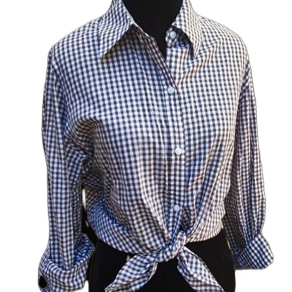Tops - 5 for $25 brown checkered buttondown top